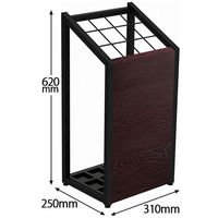 Y2K 木目パネル傘立て 12本 ブラック / ダーブクブラウン US-0325-BKDB 1台（直送品）