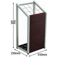 Y2K 木目パネル傘立て 12本 グレー / ダークブラウン US-0325-GYDB 1台（直送品）