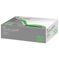 川西工業 ニトリル使いきり手袋 ホワイト SS #2060 1箱(250枚入)