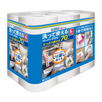 日本製紙クレシア スコッティファイン　洗って使えるペーパータオル　洗える　70カット6ロール 35358 1セット（24ロール：6ロール入×4パック）