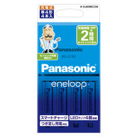 パナソニック 単4形ニッケル水素電池(エネループ スタンダードモデル)付 充電器セット K-KJ83MCC04 1セット(電池4本+充電器)