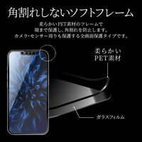 MSソリューションズ iPhone 13ProMaxガラスフィルム 全画面 ソフトフレーム BLカット LP-IL21FGSB 1個