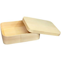 木具輪 経木わっぱ　長方形170×115×H40　被せ蓋付き　ケース SD270082-195 1箱(195個)（直送品）
