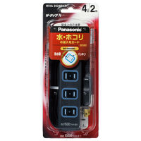 延長コード 電源タップ 2m 4個口 ザ・タップX（安全設計扉・パッキン付コンセント） WHA2524BKP パナソニック