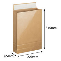 「現場のチカラ」 スーパーバッグ 宅配袋（紙製） フィルム貼り 茶 特小（60サイズ対応） 封かんシール付 1セット（200枚）  オリジナル