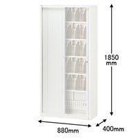 【組立設置込】Ceha カルテラック A4ヨコ置き 6段 シャッター扉 幅880×奥行400×高さ1850mm 1台（取寄品）