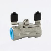 エスコ G3/8”xRc3/8” ボールバルブ(ステンレス製/蝶ハンドル) EA425CA-23 1セット(3個)（直送品）