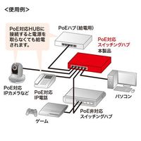 エスコ [5ポート] スイッチングハブ(PoE対応) EA764BY-24 1個（直送品）
