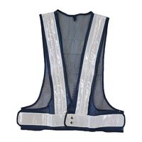 エスコ LED安全ベスト(紺・白/赤青点滅) EA983R-532 1セット(3枚)（直送品）