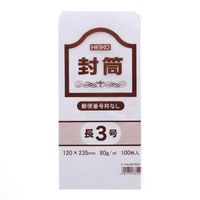 エスコ 120x235mm/長3 ホワイト封筒(郵便枠なし) EA762GE-37A 1セット(1000枚:100枚×10袋)（直送品）