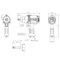 エスコ 1/2”DR エアーインパクトレンチ(軽量) EA155KB-1A 1台（直送品）