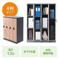 サンワサプライ 縦型パーソナルロッカー4列タイプ PLK-TWT4H120LM 1台（直送品）
