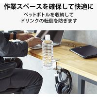 ヘッドホンスタンド ホルダー クランプ式 ドリンクホルダー付 デスク下 収納 シルバー HP-DSDSKDSV エレコム 1個