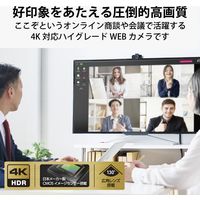 エレコム Webカメラ/830万画素/4K対応/オートズーム機能付き/ブラック UCAM-CX80FBBK 1個