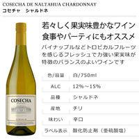 チリ　コセチャ シャルドネ　白ワイン　辛口 750ml 1本　リードオフジャパン