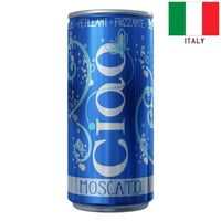 【カルディコーヒーファーム】イタリア チャオ モスカート　スパークリングワイン　白　甘口　200ml 1セット（3缶）　缶ワイン