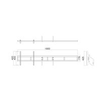 ハヤミ工産 HAMILeX PH-820 オプション マルチ金具 左右２連 幅1800×奥行218×高さ425mm シルバー 1台（直送品）