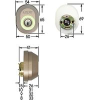 AGENT(エージェント)MIWA取替シリンダー TOSTEMタイプ(鍵4本付)シャンパンシルバー2個同一 LS4-TSM大黒製作所1セット（直送品）