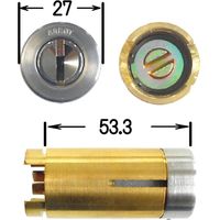 AGENT(エージェント) ディンプルキーMIWA取替シリンダー(鍵4本付) シルバー LS4-RA 大黒製作所 1セット（直送品）