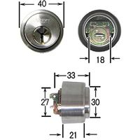 AGENT(エージェント) ディンプルキーSHOWA取替シリンダー CLタイプ(鍵5本付)シルバー LS5-CL397 大黒製作所 1セット（直送品）