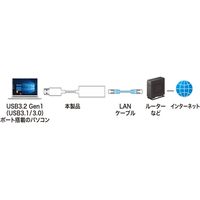 サンワサプライ USB3.2-LAN変換アダプタ(ホワイト) USB-CVLAN1WN 1個