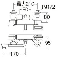 SANEI サーモシャワー混合栓 SK181DS5-13 1個（直送品）