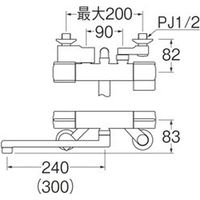 SANEI サーモシャワー混合栓 SK18C-S9L24 1個（直送品）