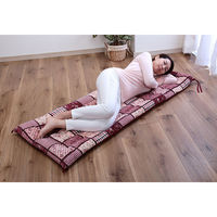 ファミリー・ライフ パッチワーク調あったかごろ寝長座布団 ブラウン a3540820 1枚（直送品）