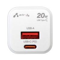 エアージェイ PD20W急速パワフル充電器(USB-C+USB-A) AKJ-PDC20 WH 1台（直送品）