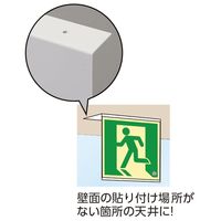 日本緑十字社 高輝度蓄光ステッカー標識貼付用プレート TCP1515 天井用・L型 160×154mm 377054 1枚（直送品）