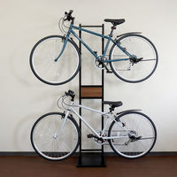 MOJYU 自転車スタンド レック 2台用 ブラック/ブラウン木目 BCD-006 1台（直送品）