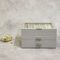 MOJYU ジュエリーボックス アシャ 3段 グレージュ JWB-023 1台（直送品）