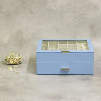 MOJYU ジュエリーボックス アシャ 2段 セレストブルー JWB-018 1台（直送品）
