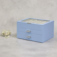 MOJYU ジュエリーボックス アシャ 3段 セレストブルー JWB-025 1台（直送品）