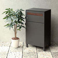 MOJYU ジャン 宅配ボックス付ポスト ダークグレー 1台（直送品）