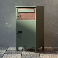 MOJYU バルトロ 宅配ボックス付ポスト エバーグリーン/ブラウン木目 1台（直送品）