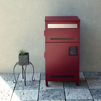 MOJYU マリーザ 宅配ボックス付ポスト ボルドー 1台（直送品）