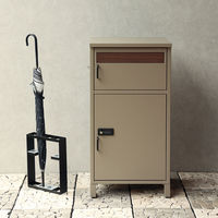 MOJYU ルフィナ 宅配ボックス付ポスト ミルクティーベージュ 1台（直送品）