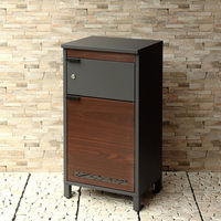 MOJYU メイジー 宅配ボックス付ポスト メイジー ダークグレー/ブラウン木目 1台（直送品）