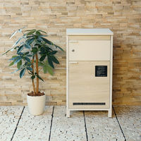 MOJYU メイジー 宅配ボックス付ポスト メイジー ホワイト/ホワイト木目 1台（直送品）