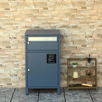 MOJYU ミーナ 宅配ボックス付ポスト ミーナ ネイビーブルー 1台（直送品）
