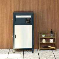 MOJYU エリア 宅配ボックス付ポスト ネイビー 1台（直送品）