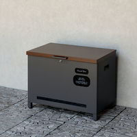 MOJYU アマート ベンチ収納宅配ボックス ダークグレー/ブラウン木目 1台（直送品）