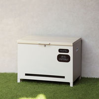 MOJYU アマート ベンチ収納宅配ボックス グレージュ/ホワイト木目 1台（直送品）