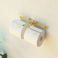 MOJYU 真鍮トイレットペーパーホルダー エリエット ダブル ゴールド PH-032 1台（直送品）