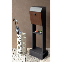 MOJYU フィオーレ スタンドポスト ダークグレー/ブラウン木目 1台（直送品）