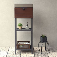 MOJYU レクシー スタンドポスト ダークグレー/ブラウン木目 1台（直送品）