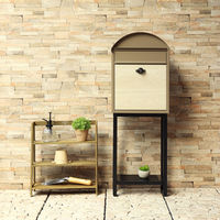 MOJYU シモン スタンドポスト ミルクティーベージュ/ホワイト木目 1台（直送品）