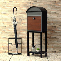 MOJYU シモン スタンドポスト ダークグレー/ブラウン木目 1台（直送品）