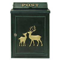 MOJYU ディアー 鋳物壁掛けポスト グリーン 1台（直送品）